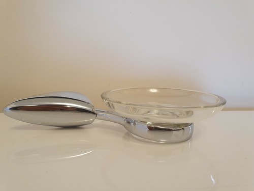 Chrome glass soap dish - soap,