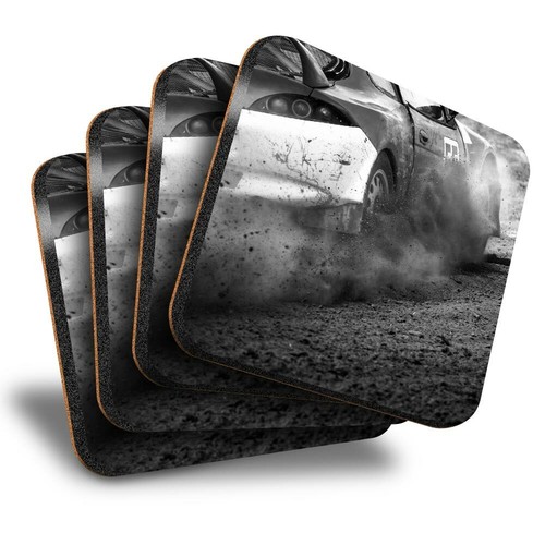 Set square coasters bw - 4,