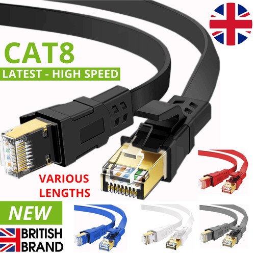 Flat cat8 shielded - cat8, 2000mhz