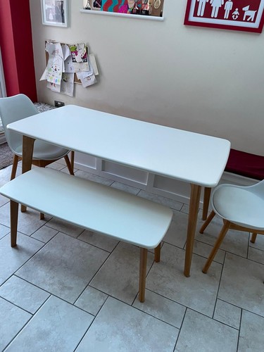 Dining table with - bench, seats
