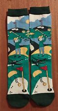 Novelty Golf Socks Worlds Okayest Golfer Clubs Balls Tees Sport Green Funny Gift