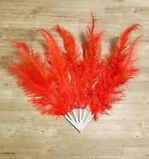 Red ostrich feather fan burlesque cabaret