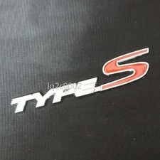 1x Silver White Chrome Red TYPE-S Metal Emblem Decal Badge Sticker Sports Motors