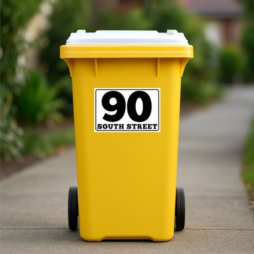 Wheelie bin stickers numbers - bin,