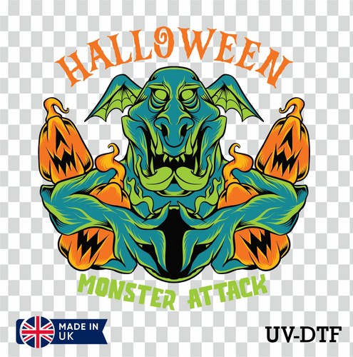 Monster attack dtf sticker - monster,