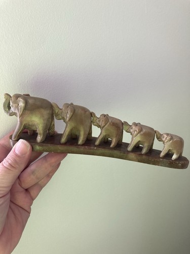 Hand carved soapstone elephant - hand,
