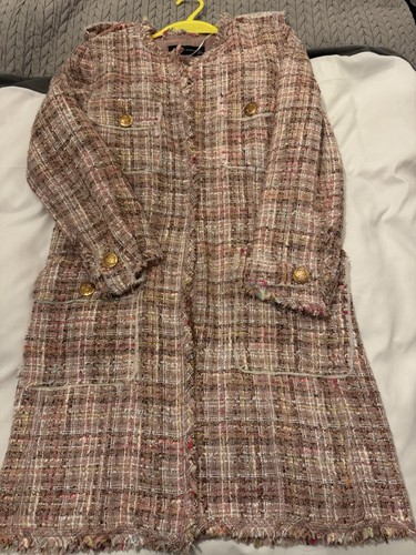 Zara tweed coat small - tweed,