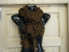 Animal Leopard "U" Print Large Brown Beige Pink Ladies Scarf Shawl UK Seller