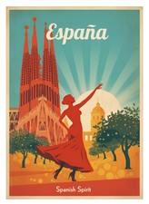 Spanish Vintage Poster Spanish Art Wall Print Retro Spanish Decor A3 size