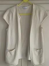 The White Company Cashmere Cardigan, Short Sleeves, Size M