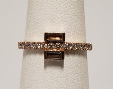 Le Vian 14k Rose Gold Chocolate Quartz Baguettes Nude Diamond Ring Size 7