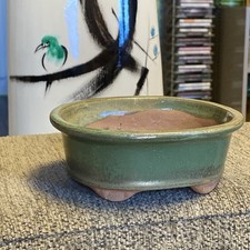 Bonsai Pot Glazed Footed  Oval