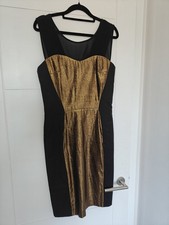 Reiss Black And Gold Dress