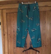 Cyberjammies Teal Turtle Print Cropped Pj Bottoms Size 10