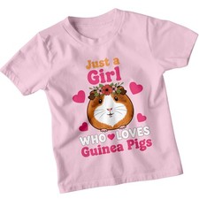 Just A Girl Who Loves Guinea Pigs Animal Girls T-Shirt Cute Pet Tee