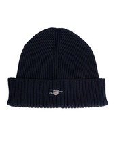 GANT Men's Cotton Blend Logo Beanie, Blue