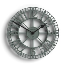 NEWGATE® Warehouse wall clock in green - open frame face