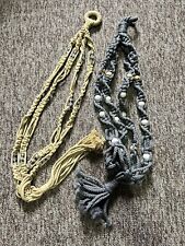 Macrame Plant Hangers X2 Mustard Yellow & Grey Medium Size 