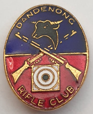 Dandenong Rifle Club Australia Vintage Enamel Shooting Badge. Very Scarce