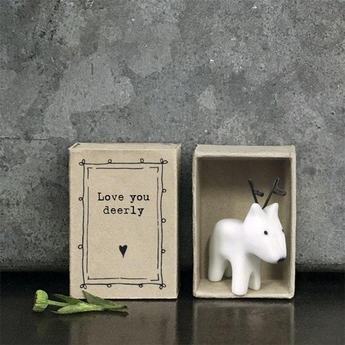 Porcelain deer matchbox - deer, gift