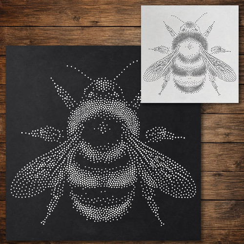 Bumblebee stipple art stencil - bumblebee,