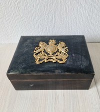 Victorian Royal Engineers Officer's Mess Leather Bound Desk Cigar Box