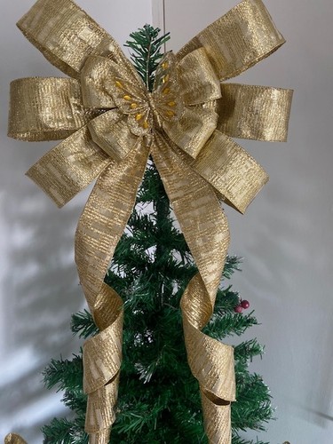 Gold christmas tree topper - gold,