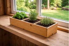 Wooden herb planter window - wooden,
