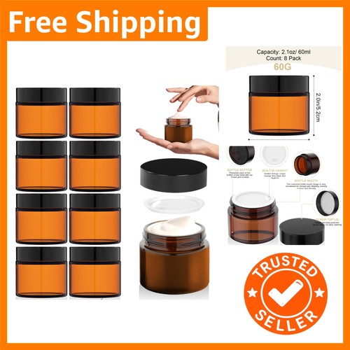 Pack 60ml amber glass jars - 60ml,