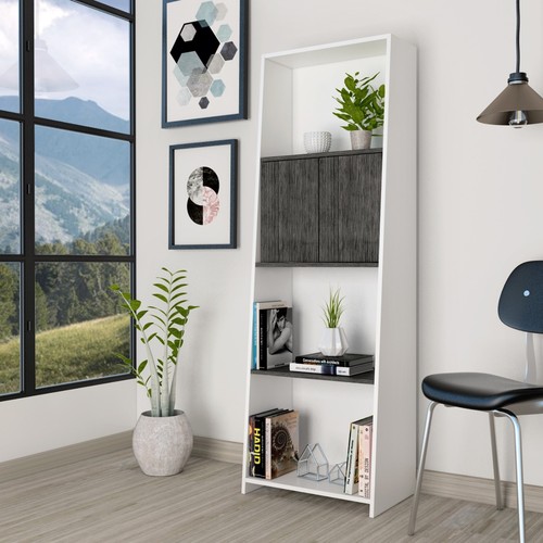 Dallas grey bookcase with - grey,