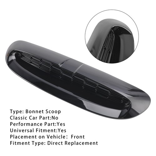 Gloss black bonnet scoop - black,