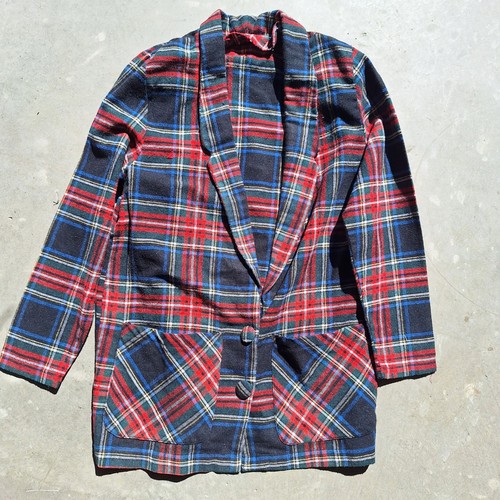 Vintage handmade wool tartain - wool,