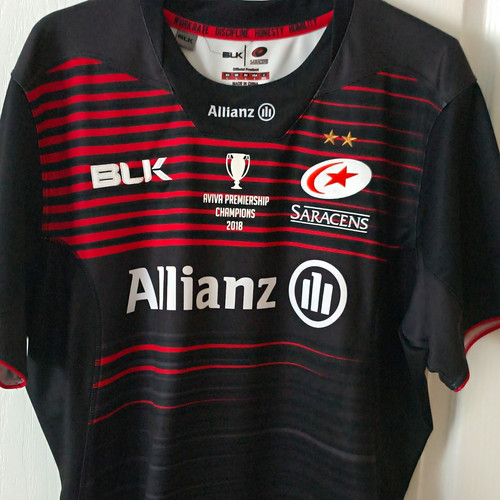 Blk saracens rugby shirt - rugby,