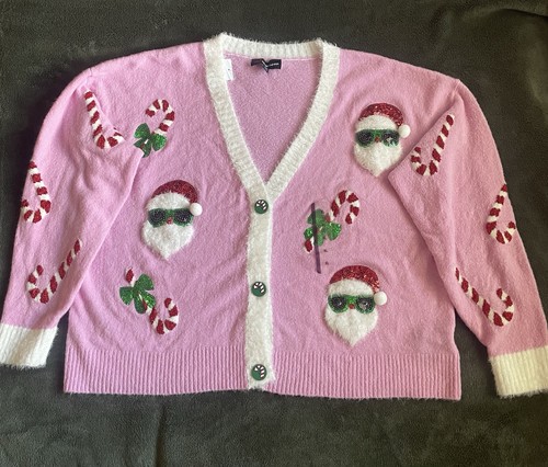 Degrees pink santa cardigan - pink,