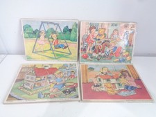 Vintage Wooden Tray Lift Out Jigsaw Puzzles x 4 by GJ Hayter & Co, Bournemouth