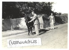 Vintage Photograph Men Runaway Horse Over Turned Carriage Portreath 1930's