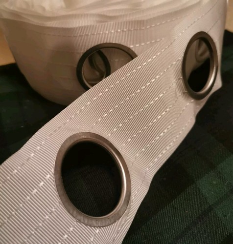 Silver eyelet curtain header - eyelet,