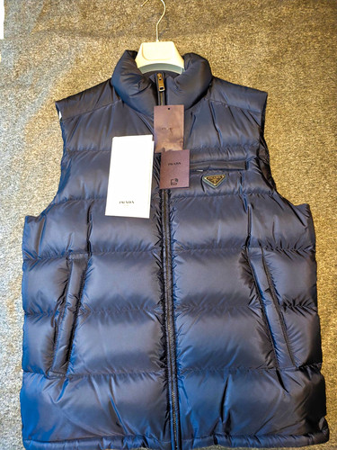 Prada blue gilet full - prada, zip
