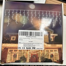 Christmas 800 LED  Icicles with Timer Warm White 25m 8 Light Modes With Remote