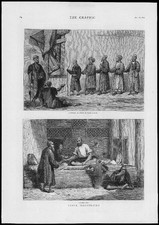 1879 - Antique Print AFGHANISTAN War Kuttar Blind Beggars Kabob Shop Canes (149)