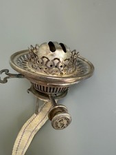 silver metal tone duplex Hinks no: 2 oil lamp burner