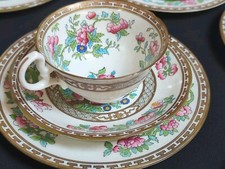  AYNSLEY  ENGLAND  'Indian Tree'  Antique  Bone China  Cup/Saucer & Plate-Trio 