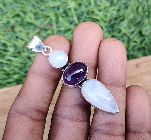 Amethyst moonstone pendant - &,