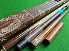 Handmade 4 piece Ash Snooker/Pool Cue Set with Rosewood Butt + Case + Extensions