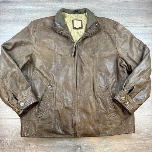 Vtg jos bank leather bomber - bank,
