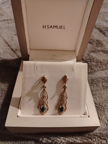 9ct vintage topaz earrings - 9ct,
