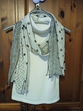 HOBBS VIntage Silk Scarf White