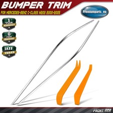 2x Front Chrome Bumper Molding Trim for Mercedes-Benz C-Class W203 2000-2005  