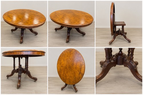 Victorian burr walnut oval - walnut,
