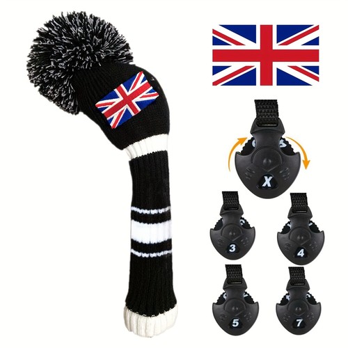 Golf head covers woods - head, pom